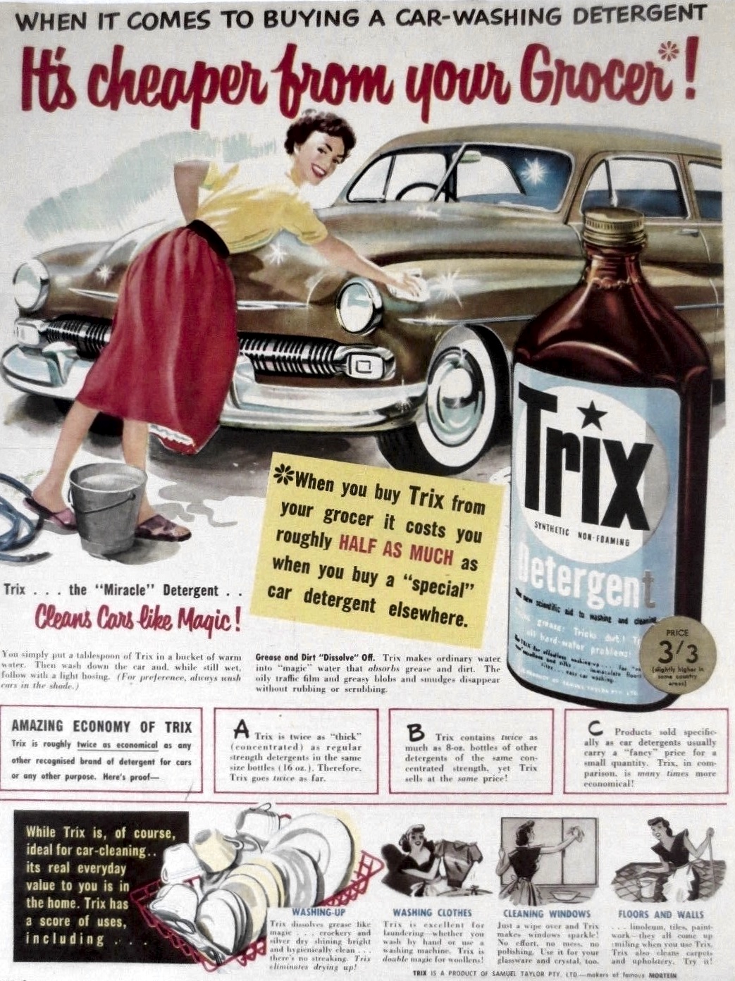 1954 Trix Car Washing Detergent